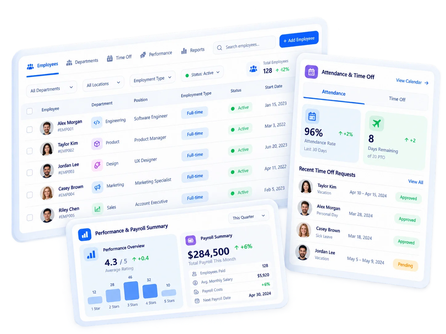 HR product interface